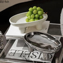 Axya High Foot Ceramic Fruit Plate for Living Room, Candy, Nut, and Dessert Display