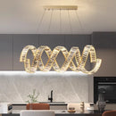 Axyaa Modern Luxury LED Spiral Crystal Chandelier for Dining Room