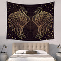 Axyaa Angel Wings Tapestry: Black & White Boho Trippy Hippie Wall Hanging