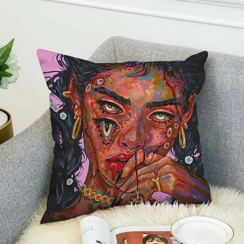 Axyaa 40x40 Jane Koluga Art Pillow Cover for Home Decor and Car Sofa Fall Theme