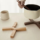 Axyaa Minimal Wood X-Type Pot Mat, Easy to Clean Insulation Mat