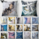 Axyaa Marble Ocean Sea Pattern Polyester Throw Pillow Cover - Home Sofa Decor