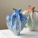 Axyaa Handmade Porcelain Irregular Tulip Flower Vase - Home Decoration