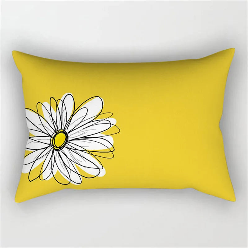 Yellow Geometric Cushion 30x50 Pillowcase for Living Room Sofa and Bed - Axyaa Home