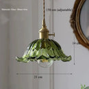 Axyaa Green Glass Pendant Lamp: Retro Nordic Luxury LED Chandelier for Home Decor