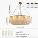 Axyaa Nordic Marble Pendant Lights LED Dimmable Alabaster Chandelier