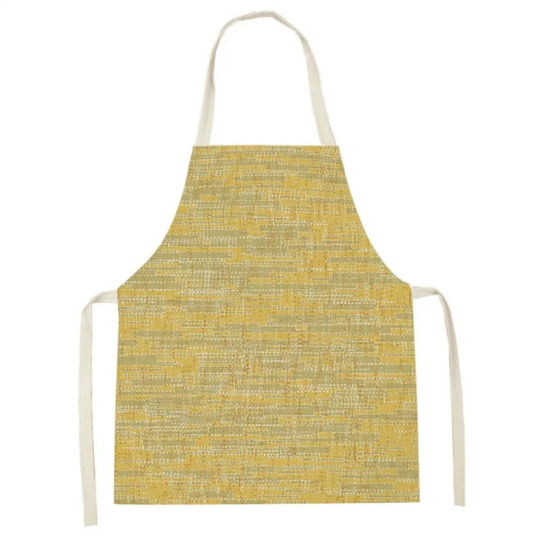 Axyaa Blue Wave Kitchen Apron: Yellow Striped Wood Texture, Adult & Kids Bib
