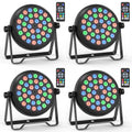 Axyaa 4/8PCS RGB LED Par Light Stage DJ Disco Party Wedding Club Lighting