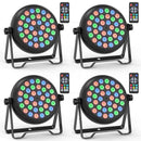 Axyaa 4/8PCS RGB LED Par Light Stage DJ Disco Party Wedding Club Lighting
