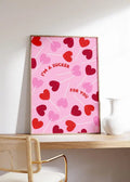 Axyaa Romantic Canvas Print: Pink & Red Valentine's Day Wall Art Poster
