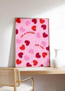 Axyaa Romantic Canvas Print: Pink & Red Valentine's Day Wall Art Poster