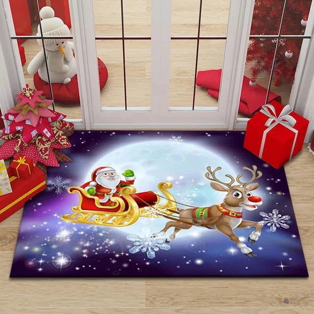 Axyaa Christmas New Year Entrance Door Mat Non-Slip Floor Decor