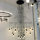 Axyaa Luxe LED Chandeliers: Modern Villa Hanging Wire Lamps for Living Room Lighting