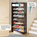 Axyaa 9-Tier Wood Shoe Storage Cabinet for 40-45 Pairs, 70.8'' Tall with Open Shelves