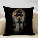 Axyaa African Lady Cushion Cover Pillow Case Sofa Decoration Linen Pillowcase