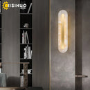 Axyaa Luxury Marble Wall Light: Modern Copper Gold Sconce LED Fixture