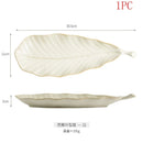 Axyaa Leaf Ceramic Sushi Plate - Exquisite Home Dining Essential