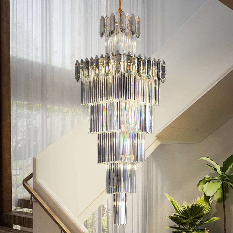 Axyaa Crystal Chandelier: Elegant Light Fixture for Luxe Spaces