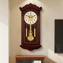 Axyaa Vintage Wooden Quartz Wall Clock for Living Room Home - Silent European Design