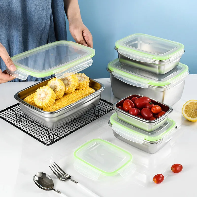 Axyaa Stainless Steel Fresh-keeping Lunch Box with Leak Proof Lid