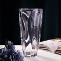 Axyaa Crystal Glass Vase: Modern Large-Mouthed Vase for Living Room and Entrance Decor
