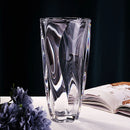 Axyaa Crystal Glass Vase: Modern Large-Mouthed Vase for Living Room and Entrance Decor