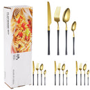 Axyaa 16-Piece Stainless Steel Tableware Set for Restaurants, Hotels, and Homes