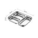 Axyaa Stainless Steel Divided Tray Dinner Plates for Restaurant Tableware Snack Dish