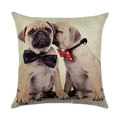 Cute Dog Watercolor Linen Cushion Cover 45*45cm - Axyaa