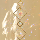 Axyaa Crystal Butterfly Moon Prism Suncatcher - Outdoor Rainbow Maker Fairy Garden Decor