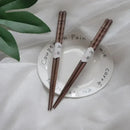 Axyaa Japanese Black Walnut Tortoise Shell Cut Wood Chopsticks