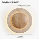 Yellow Stone Circular Wall Lamp Wabi Sabi Style Retro Light by Axyaa