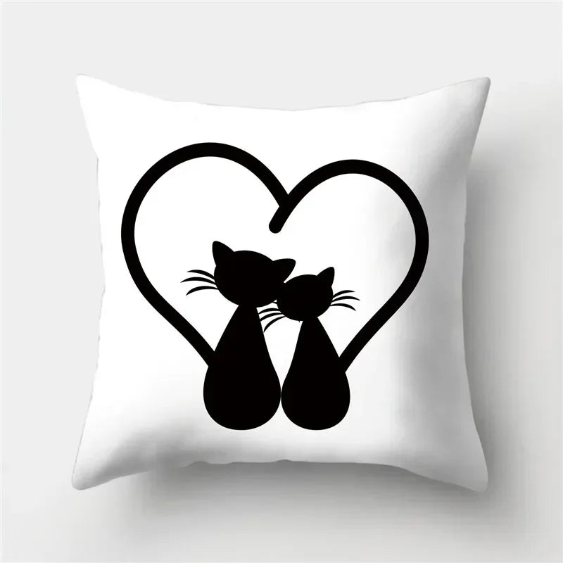 Cute Cat Cushion Cover 45x45cm - Axyaa Home Decor Pillowcases