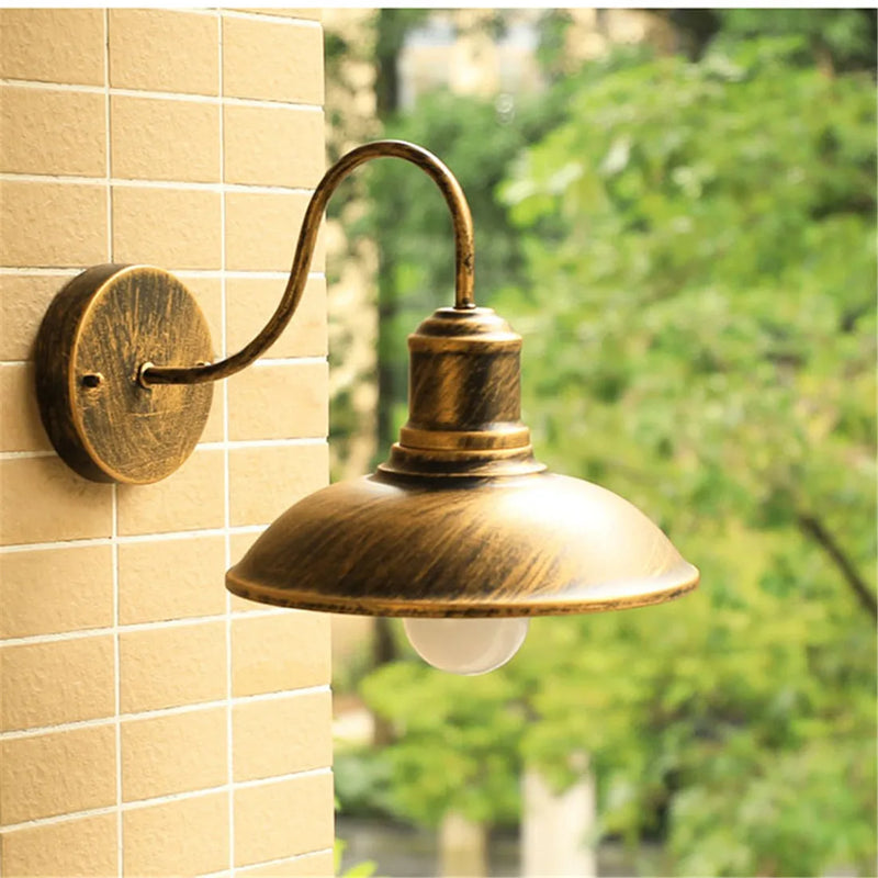 Rustic Black Gooseneck Outdoor Barn Light by Axyaa