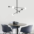 Axyaa Modern Glass Ball LED Ceiling Chandelier in Black Gold for Home Lighting
