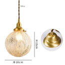 Axyaa Clear Glass LED Pendant Light, Copper Nordic Hanging Lamp for Home Decor