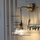 Axyaa Amber Glass LED Wall Lamp with Pull Chain Switch