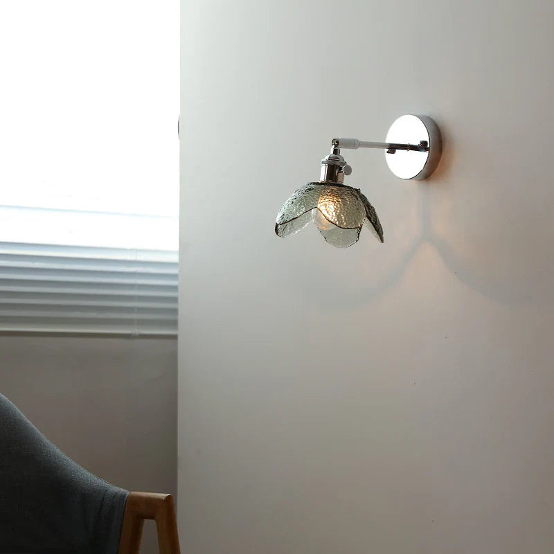 Axyaa Clear Glass LED Bathroom Mirror Wall Light, Modern Nordic Iron Metal Switch Fixtures