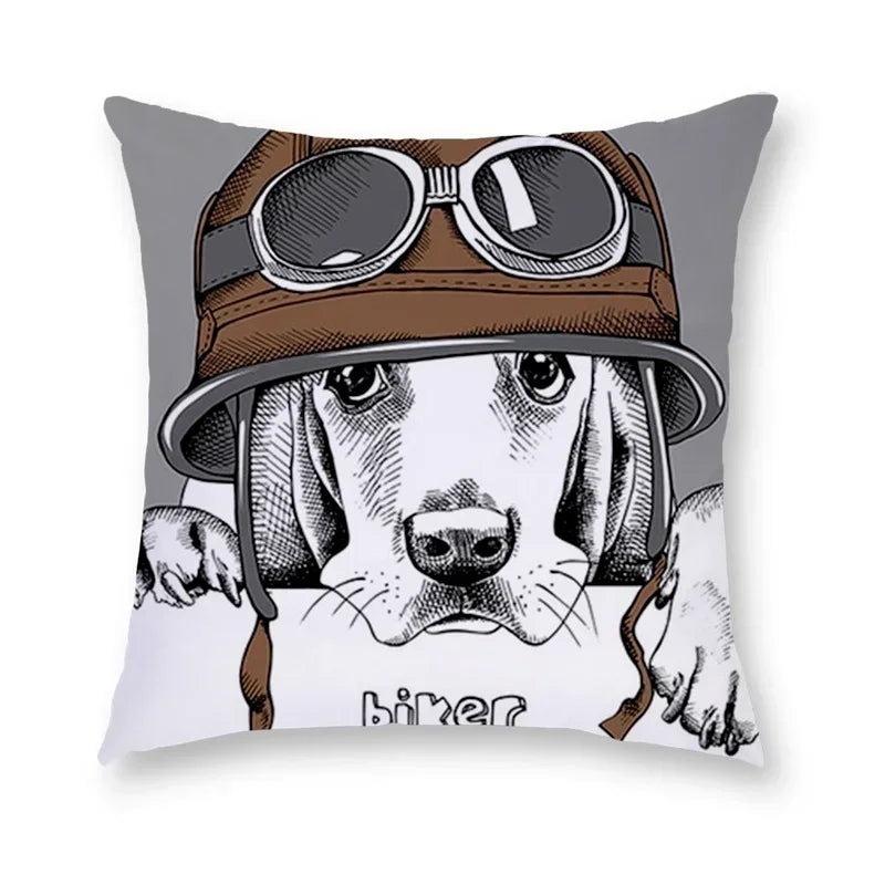 Axyaa Cartoon Dog Cushion Cover - Decorative Pillowcase for Home and Car - 45*45cm