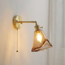 Axyaa Glass Copper LED Wall Sconce for Corridor Bedroom Living Room