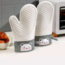 Axyaa Silicone Kitchen Gloves: High Temperature Resistant Non-Slip Baking & Oven Gloves