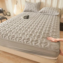 Axyaa Washed Cotton Padded Fitted Sheet - Single-Piece Mattress Protector