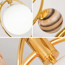 Axyaa LED Glass Ball Chandelier Earth Pendant Lamp - Artistic Circular Hanging Lights