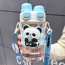 Axyaa Kids Cat Bear Straw Water Bottle - BPA Free, Aesthetic Tritan Tumbler