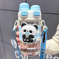 Axyaa Kawaii Cat Bear Kids Water Bottle With Straw - BPA Free, Cute Tumbler