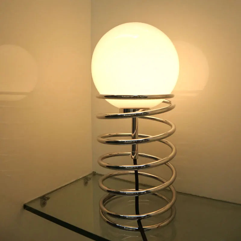 Axya Bauhaus Spring Table Lamp - Nordic Modern Glass LED Bedside Lamp