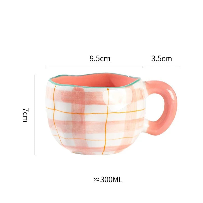 Axyaa Ceramic Mug: Irregular Pattern Coffee Cup for Creative Gifts