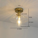 Axyaa Green Glass Copper LED Ceiling Lights for Home Lighting, Bedroom, Corridor, Living Room