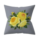 Axyaa Yellow Floral Geometric Cushion Cover 45x45cm