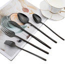 Axyaa 24-Piece Black Stainless Steel Christmas Dinnerware Set